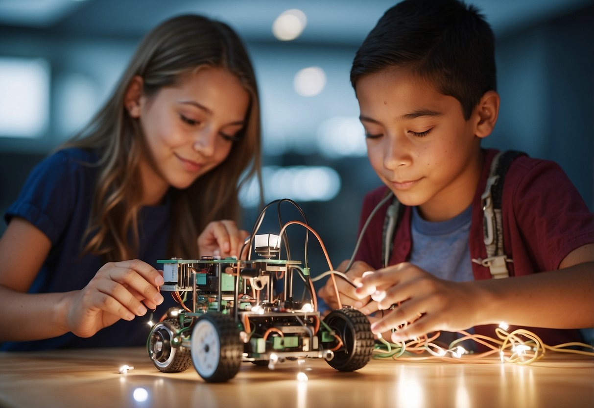 Students engage in hands-on STEM activities, experimenting with robotics, building circuits, and exploring scientific concepts through interactive projects