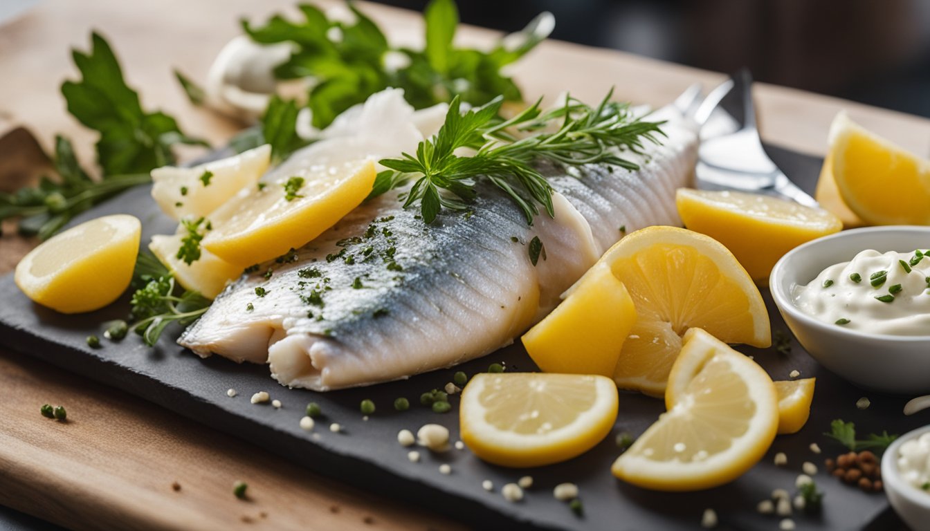 A fresh fish being filleted, mixed with cream cheese, and seasoned with herbs and spices