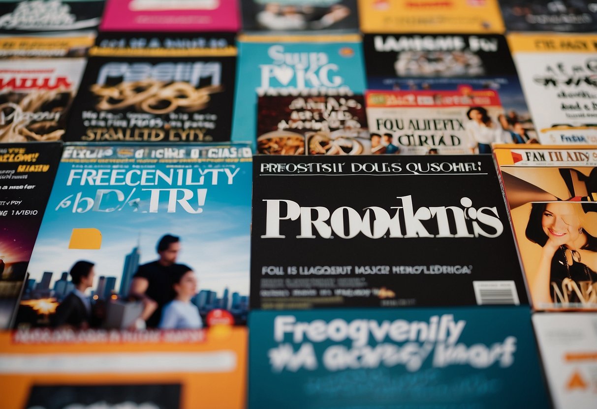 A stack of "Frequently Asked Questions" magazines with "Magzter promotions Singapore" displayed prominently on the cover