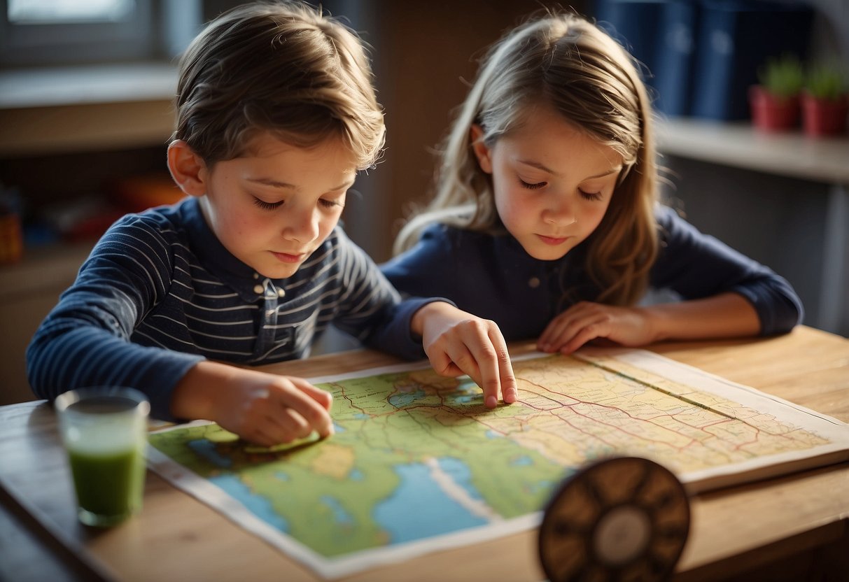 In the classroom, children are making models and maps. At home, they are measuring and mixing ingredients for a science experiment