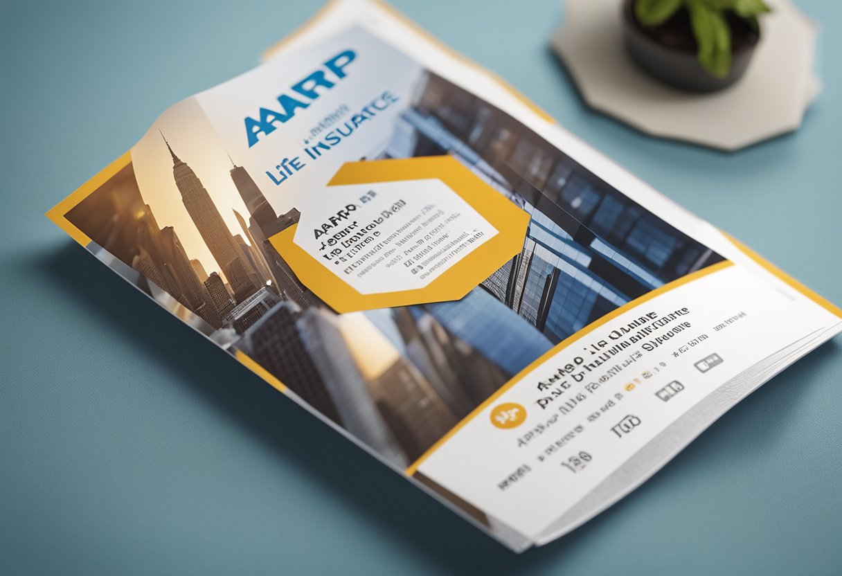 AARP Life Insurance brochure with New York Life logo, payment options, and premium information displayed prominently