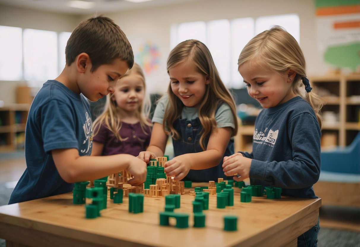 Children engaged in hands-on learning activities at a Utah family center