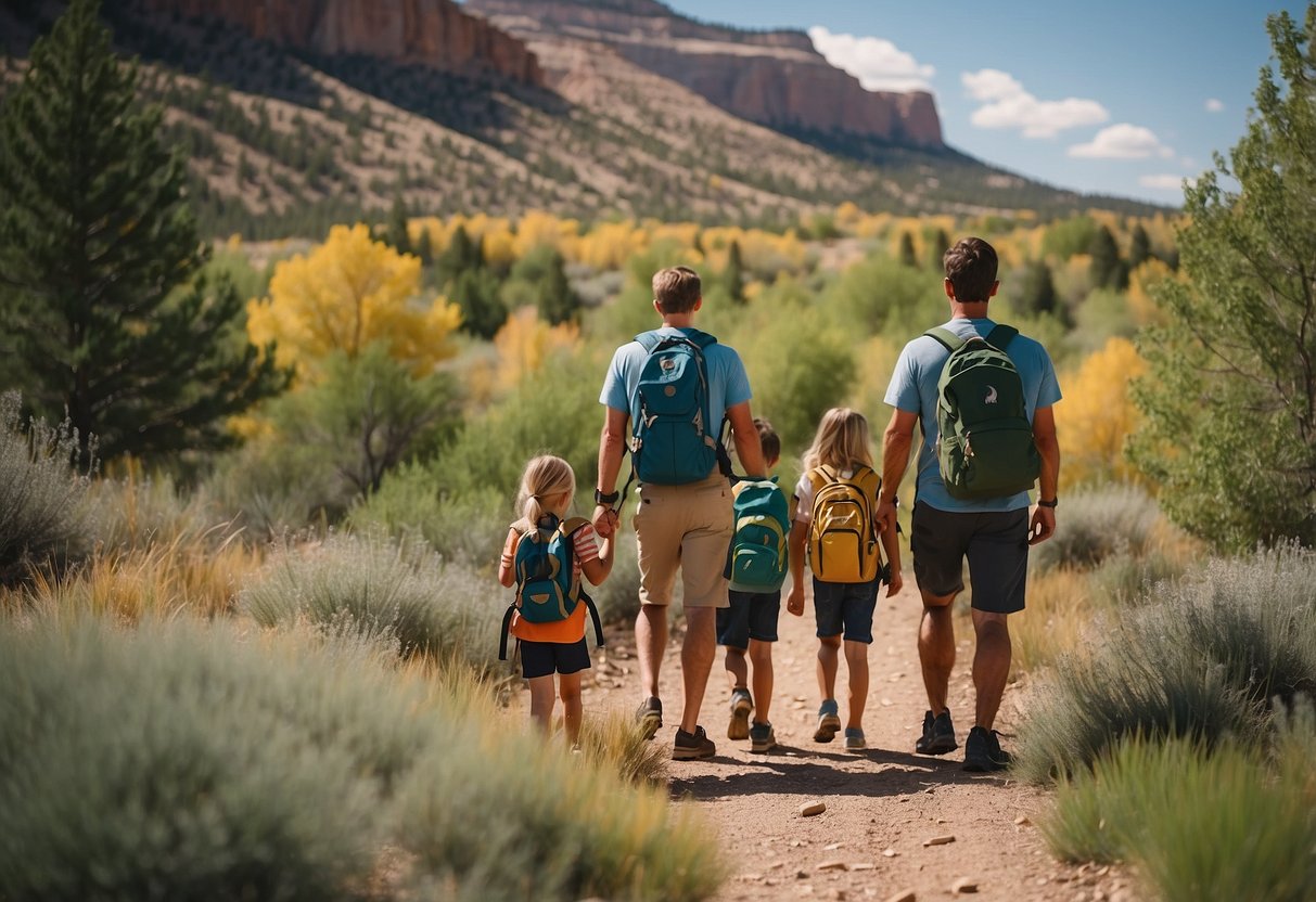 Families explore Utah's parks: kids hiking, spotting wildlife, and learning about nature