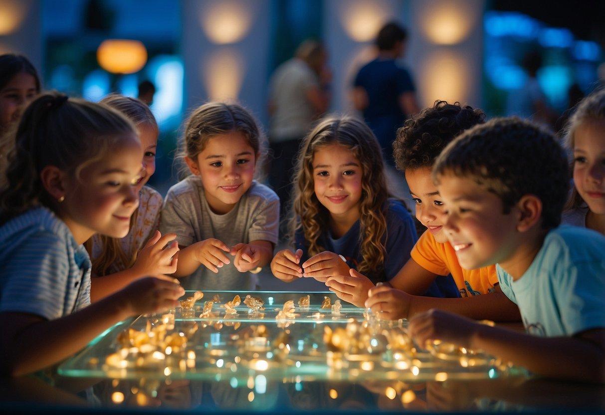 A group of children engage in cultural and educational activities at a vibrant Florida vacation destination. They explore museums, attend interactive workshops, and immerse themselves in local traditions