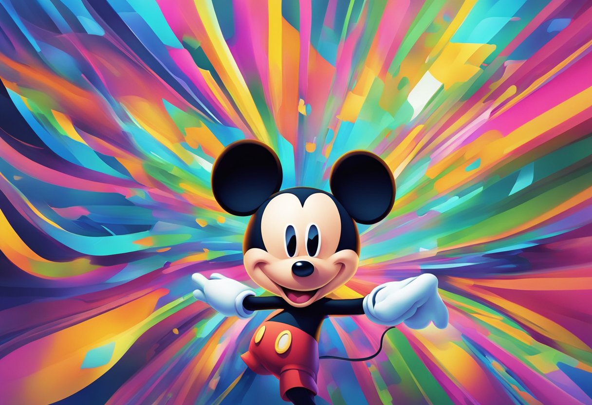 Mickey Mouse NFT displayed on a digital screen with vibrant colors and dynamic movement