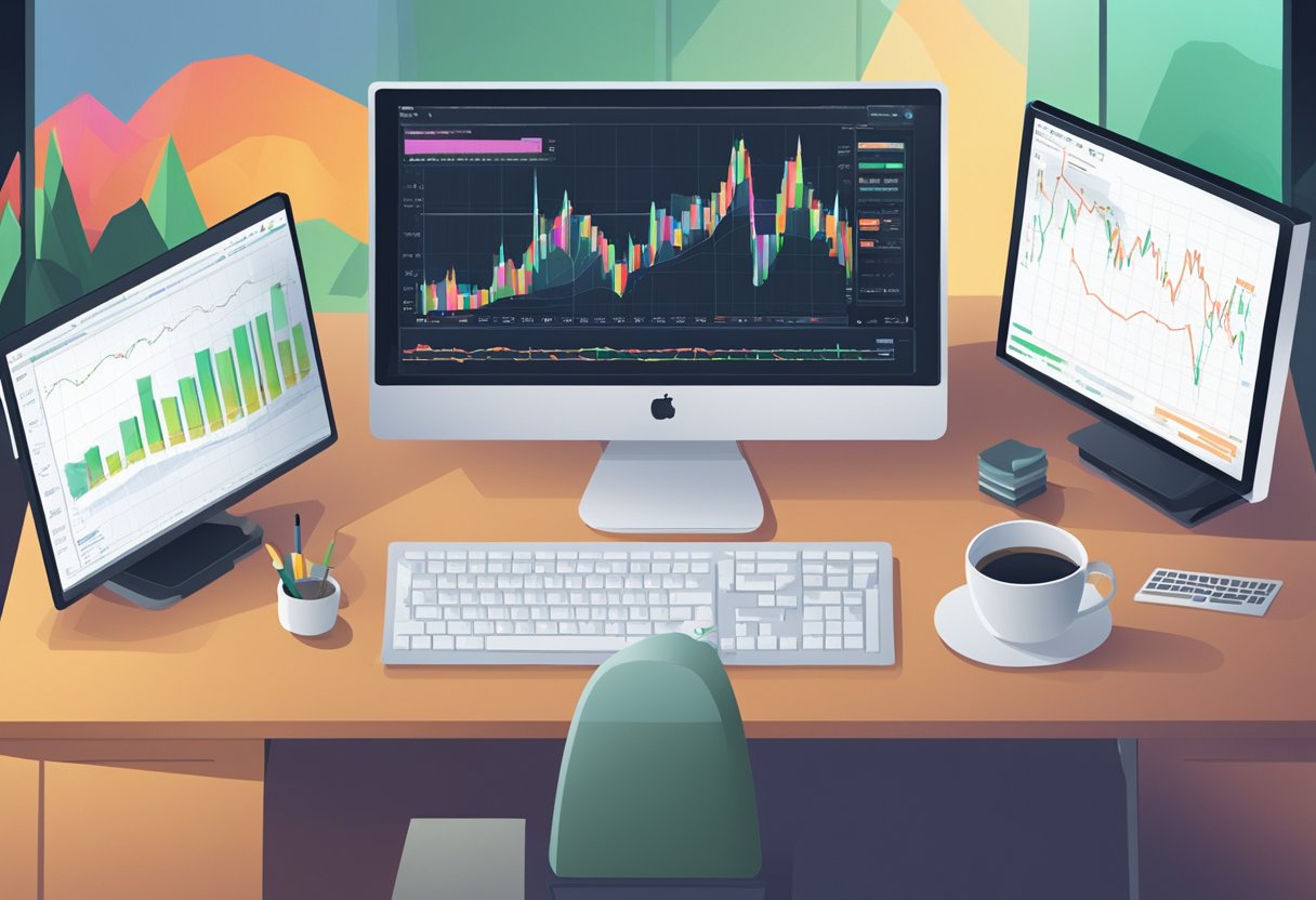 A computer screen with graphs and charts showing online arbitrage leads being monitored and strategies being adjusted