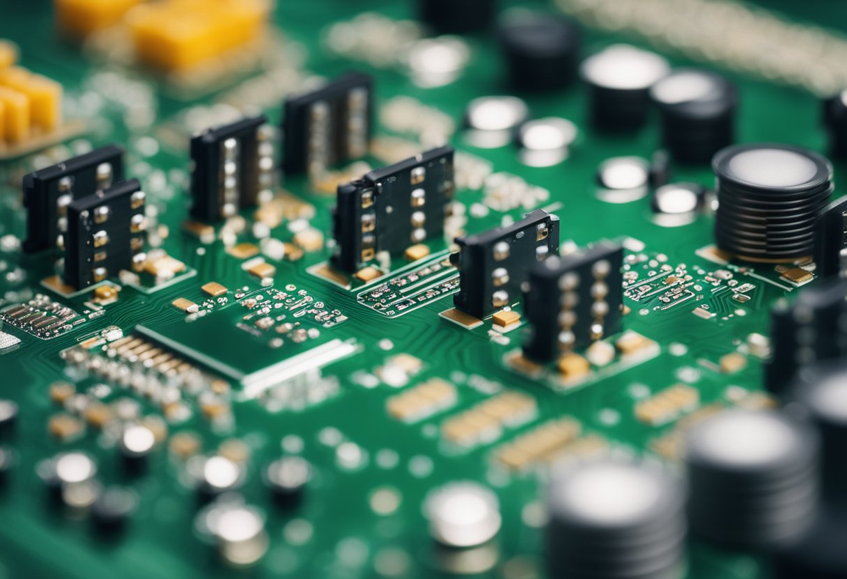 Machines fabricate PCBs, assembling components onto the board