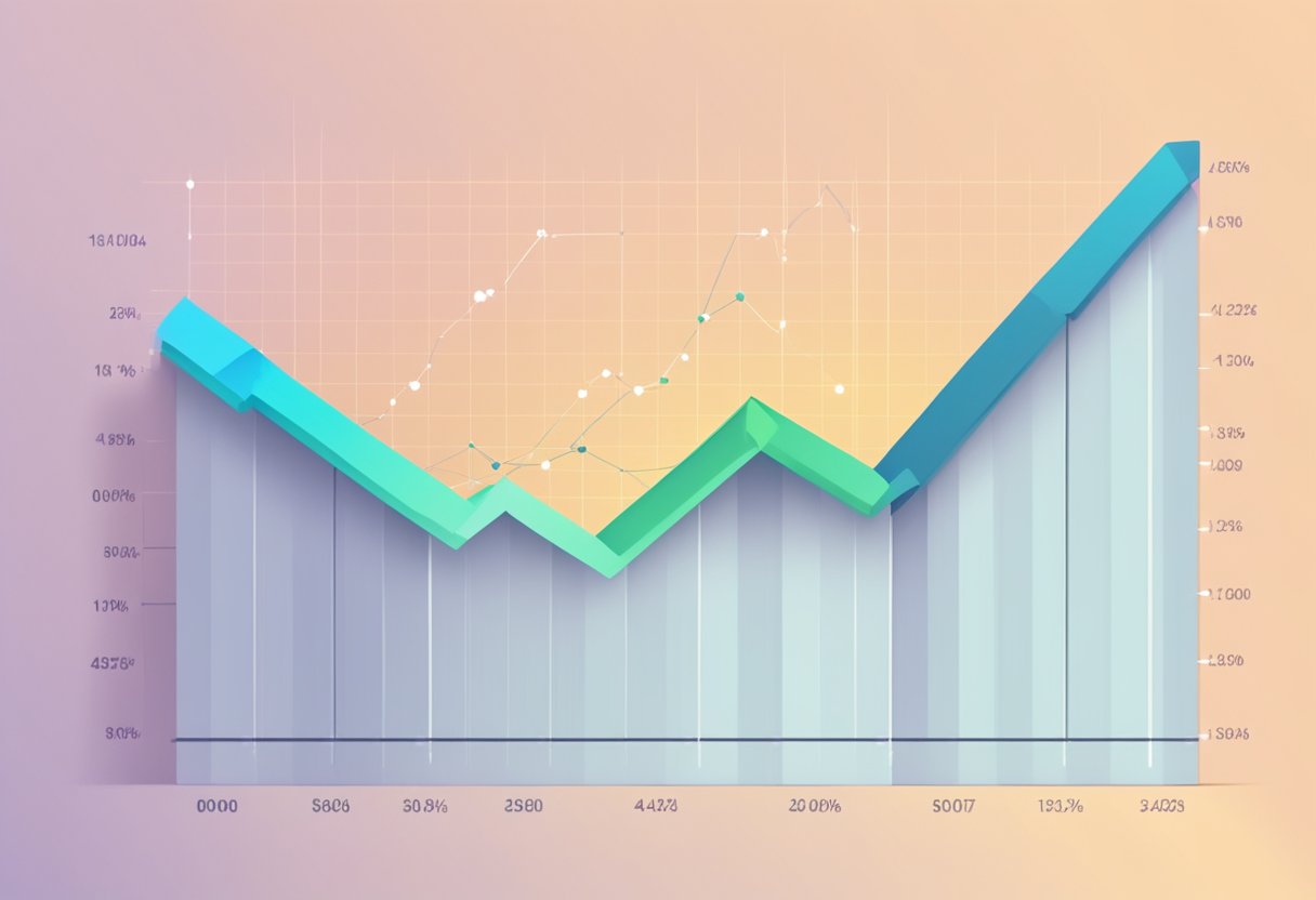 A line graph showing the increase in conversion rate over time with a prominent peak representing the successful impact of UX design