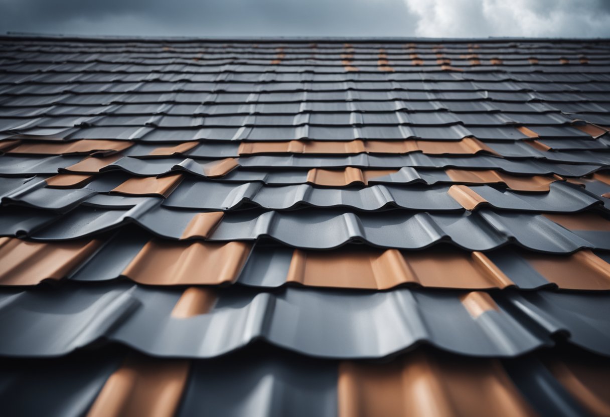 A sturdy metal roof withstands a fierce Florida storm, while a weaker shingle roof buckles under the pressure