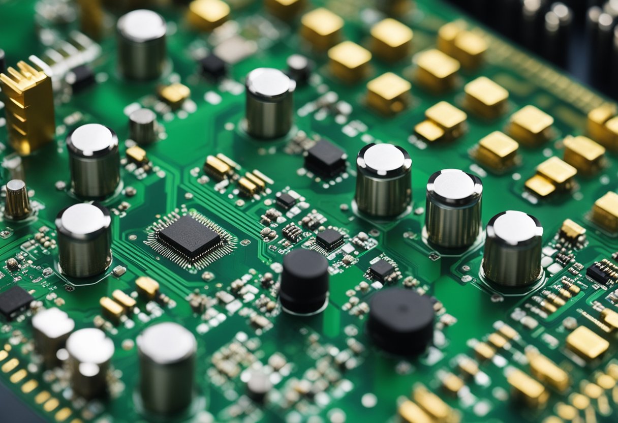 Components placed on PCB, soldered by automated machines, inspected for quality, then tested for functionality
