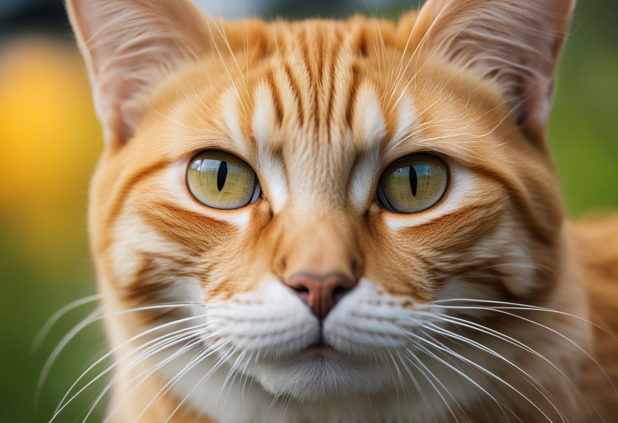 An orange cat sits among 125 geographical names, looking curious