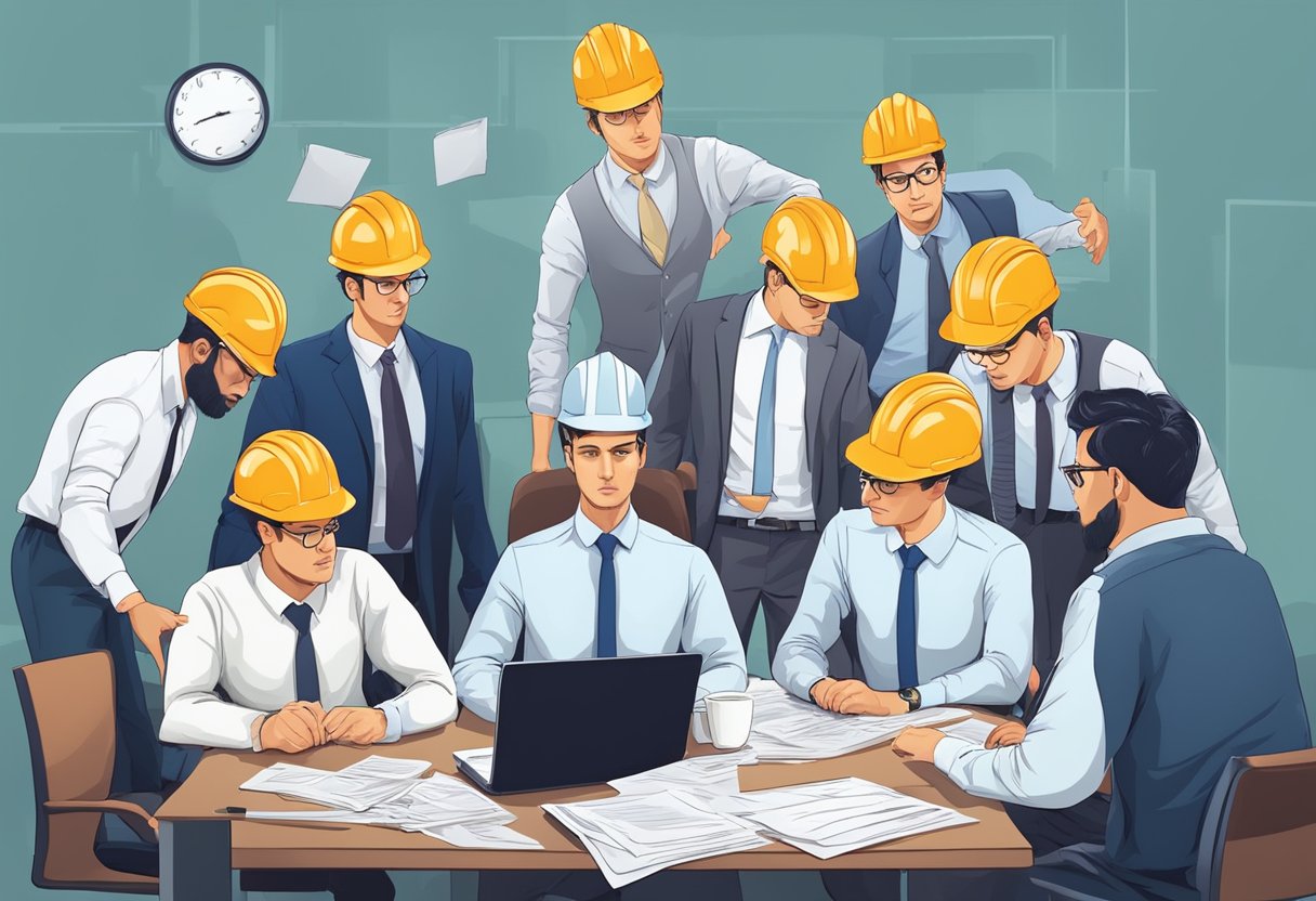 A team of workers struggles with inefficiency due to lack of managerial development, leading to consequences for the company