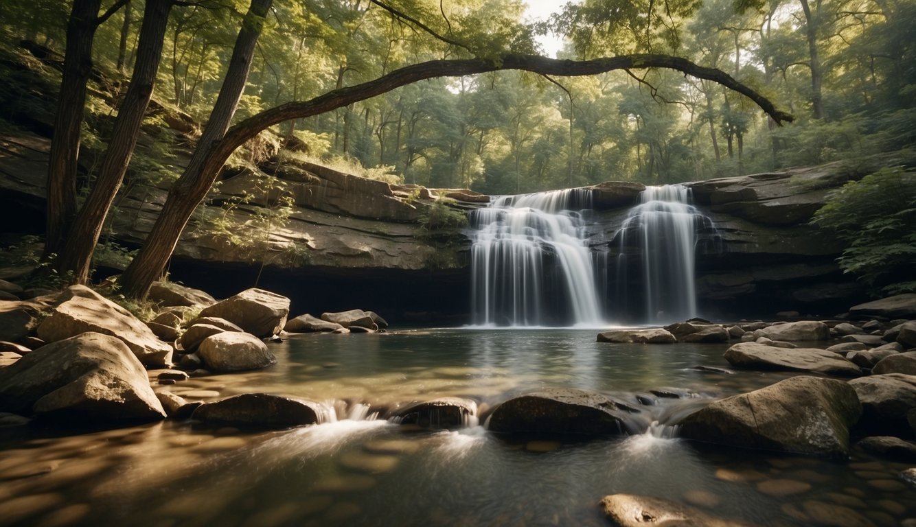 High Falls County Park offers camping, hiking trails, and picnic areas surrounded by lush greenery and a stunning waterfall