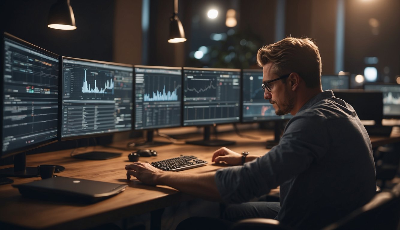 A person analyzing performance and creating social media content for affiliates