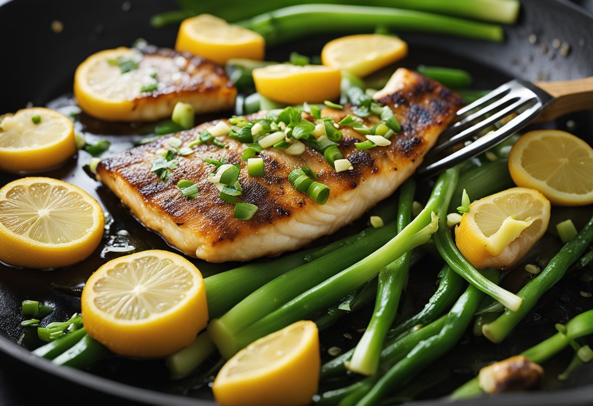 Ginger and spring onion fish sizzling on a hot pan, emitting a savory aroma. Frequently Asked Questions surrounding the dish