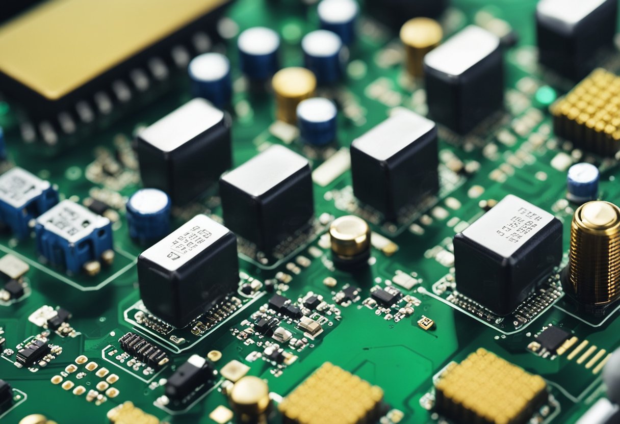 Components arranged on a printed circuit board for SMT assembly