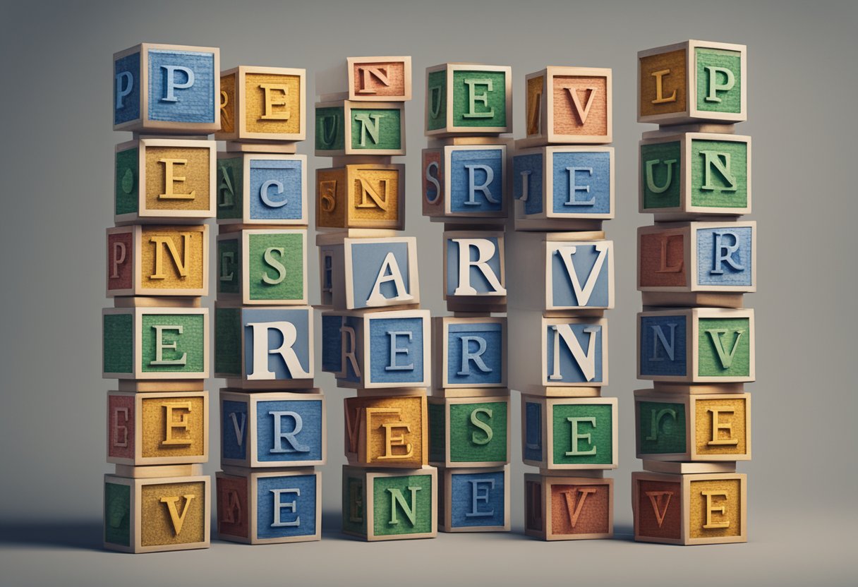 A stack of building blocks with the words "Perseverance" on each block, surrounded by 11 inspiring quotes about perseverance