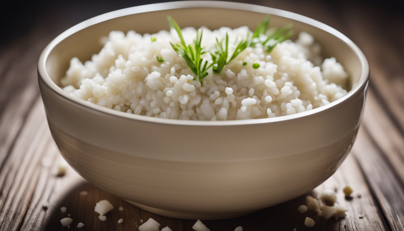 A bowl of minced fish, mixed with garlic, onion, salt, pepper, and flour, is being stirred vigorously until smooth