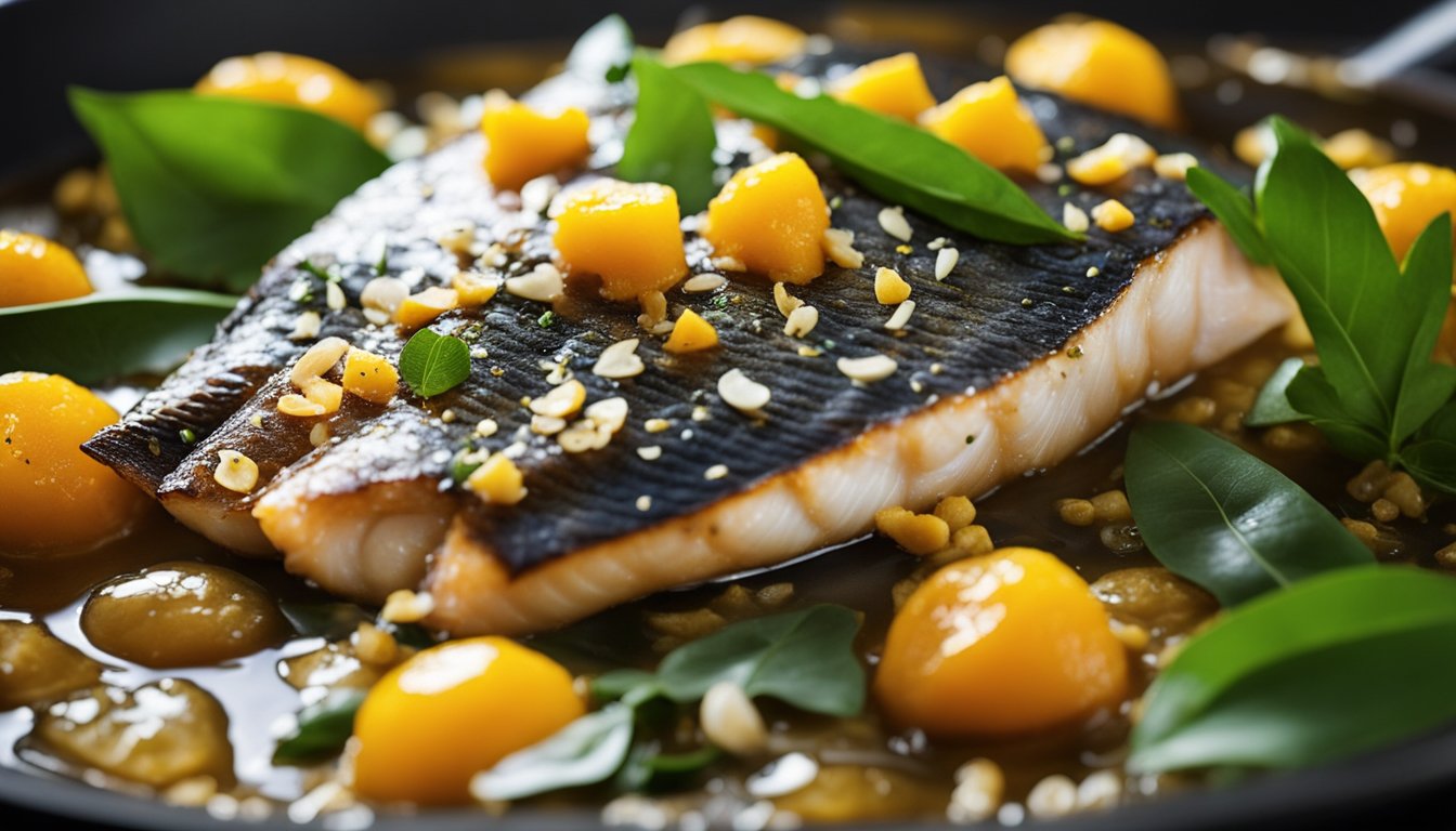 Fish skin sizzling in hot oil, sprinkled with salted egg yolk, and tossed with crispy golden garlic and fragrant curry leaves