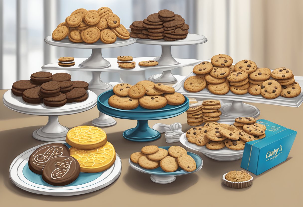 A table displays various Cheryl's Cookies corporate gift options