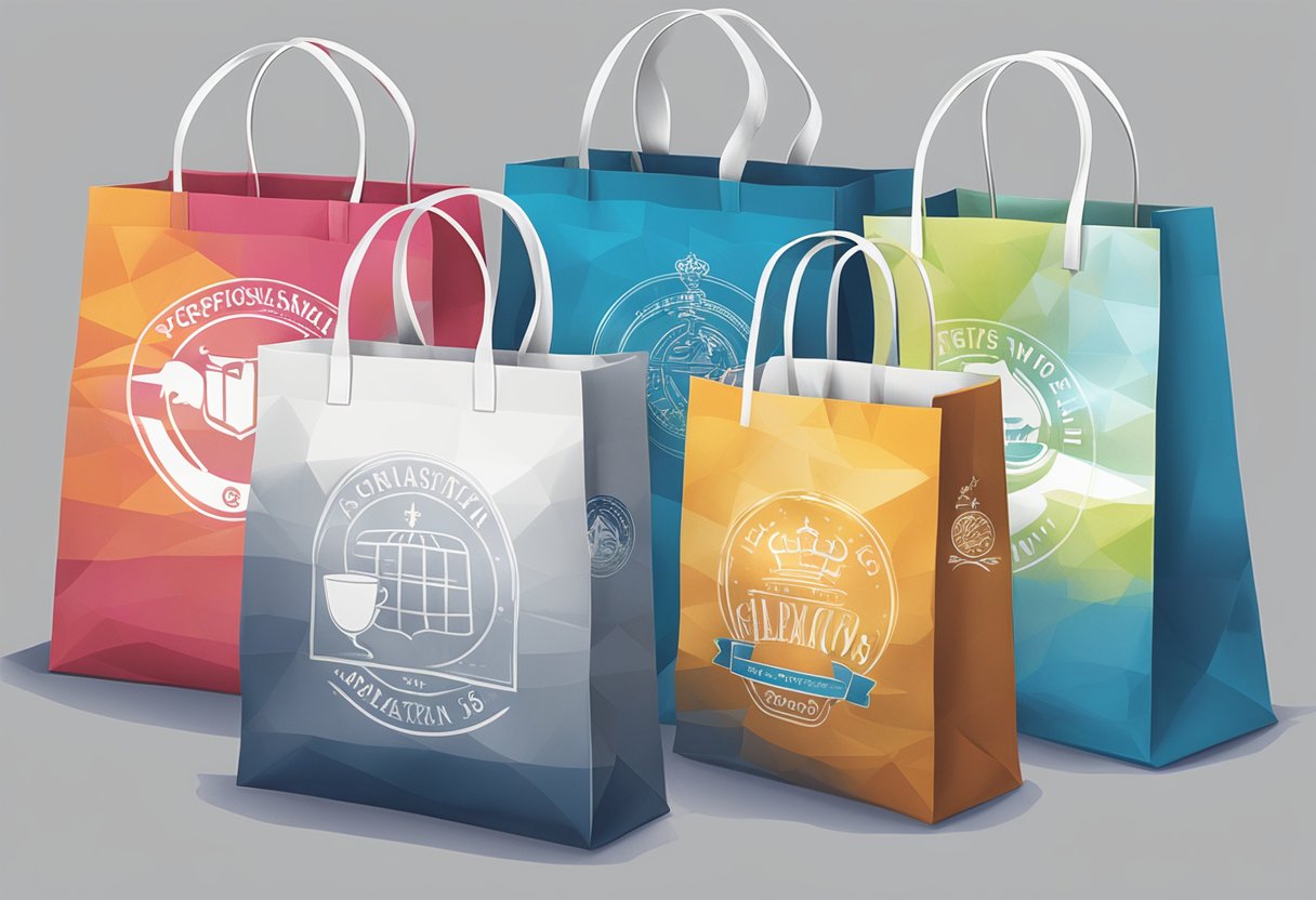 Non-woven bags being printed with corporate logos and designs for gifting