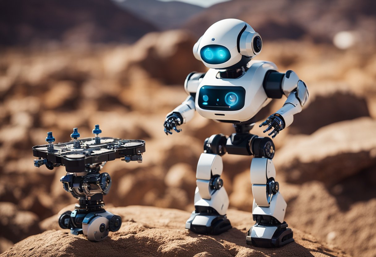 Robots navigate rocky terrain, collect samples, and analyze data on distant planets, overcoming challenges to enhance space exploration