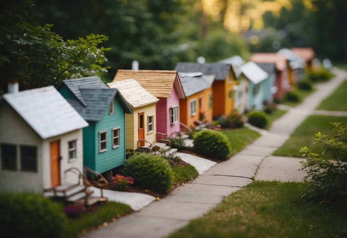 A cluster of small, colorful homes nestled among trees in a peaceful Ohio community