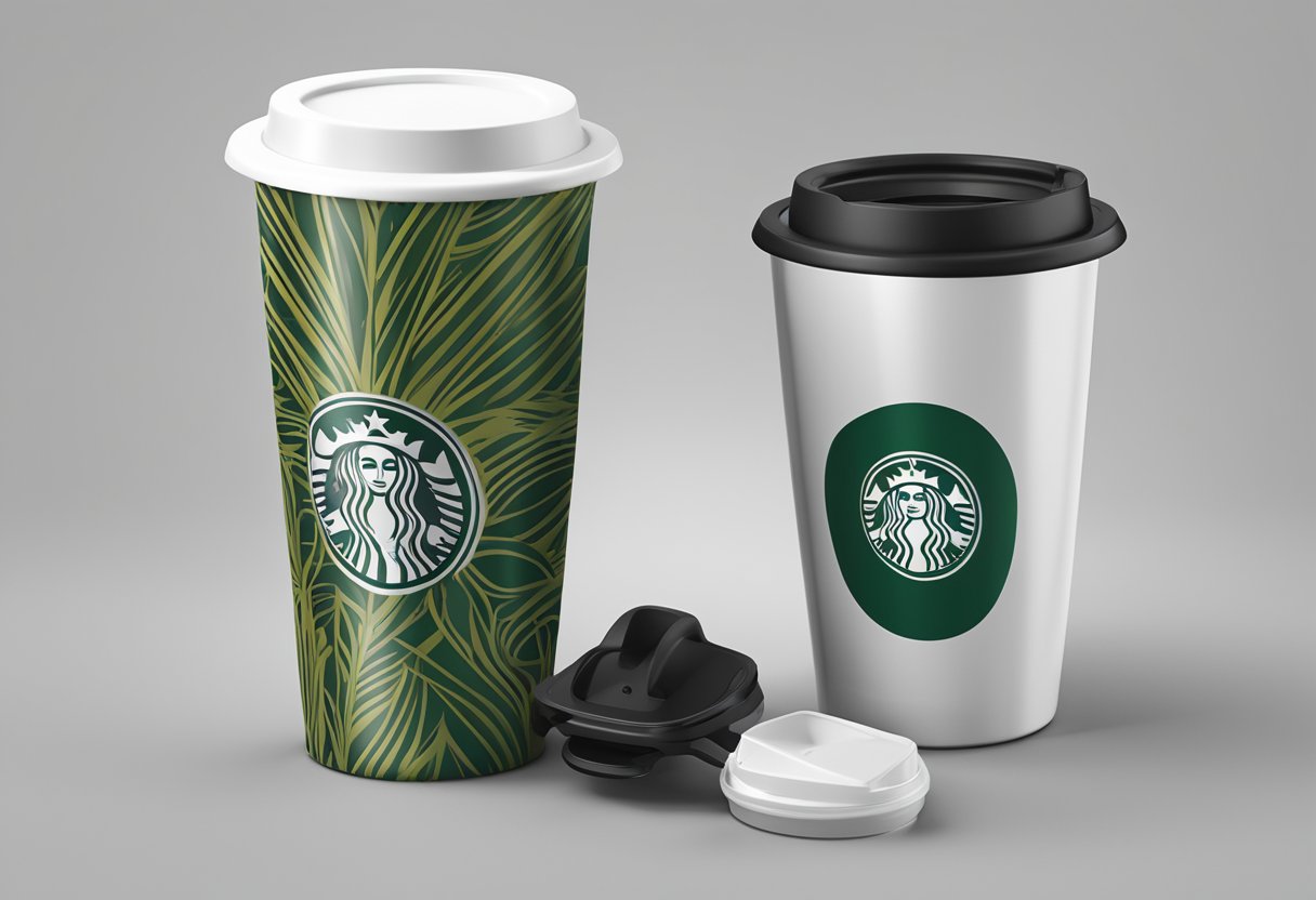 A coffee tumbler being custom printed with a logo, then packed into a box and shipped out for distribution