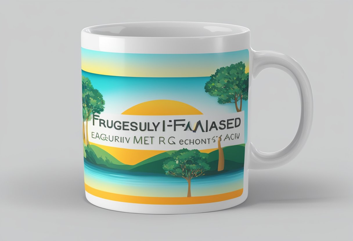 A colour changing mug with "Frequently Asked Questions" text. Customizable for corporate gifts