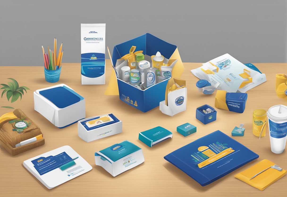 A table displays various charity-made corporate gifts, including branded merchandise and artisanal products, with a focus on quality and social impact
