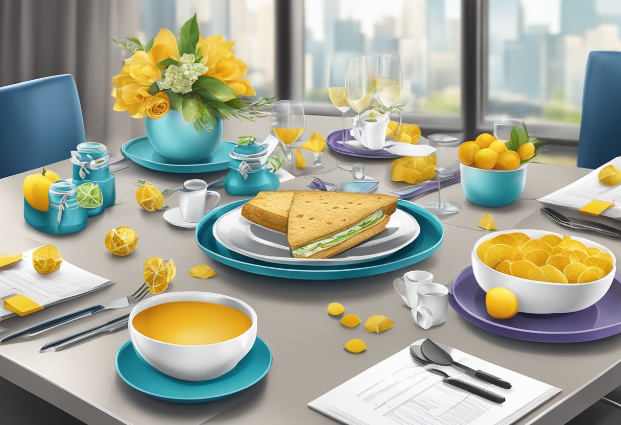 A table adorned with customised gifts for corporate clients