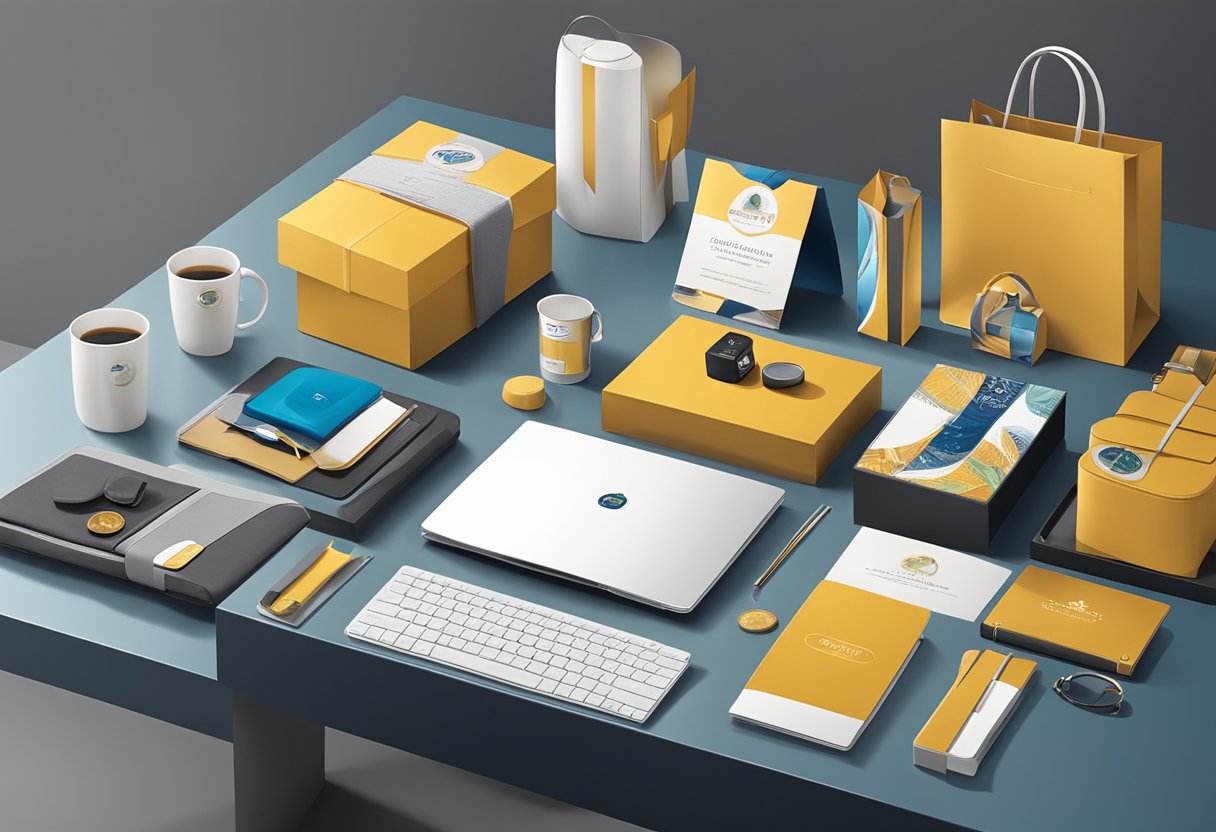 A table displays various corporate gift ideas, including branded merchandise and luxury items, with a focus on quality and professionalism