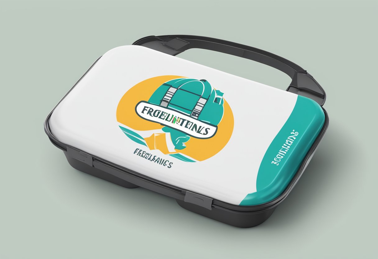 A collapsible lunch box with "Frequently Asked Questions" logo is being presented as a corporate gift