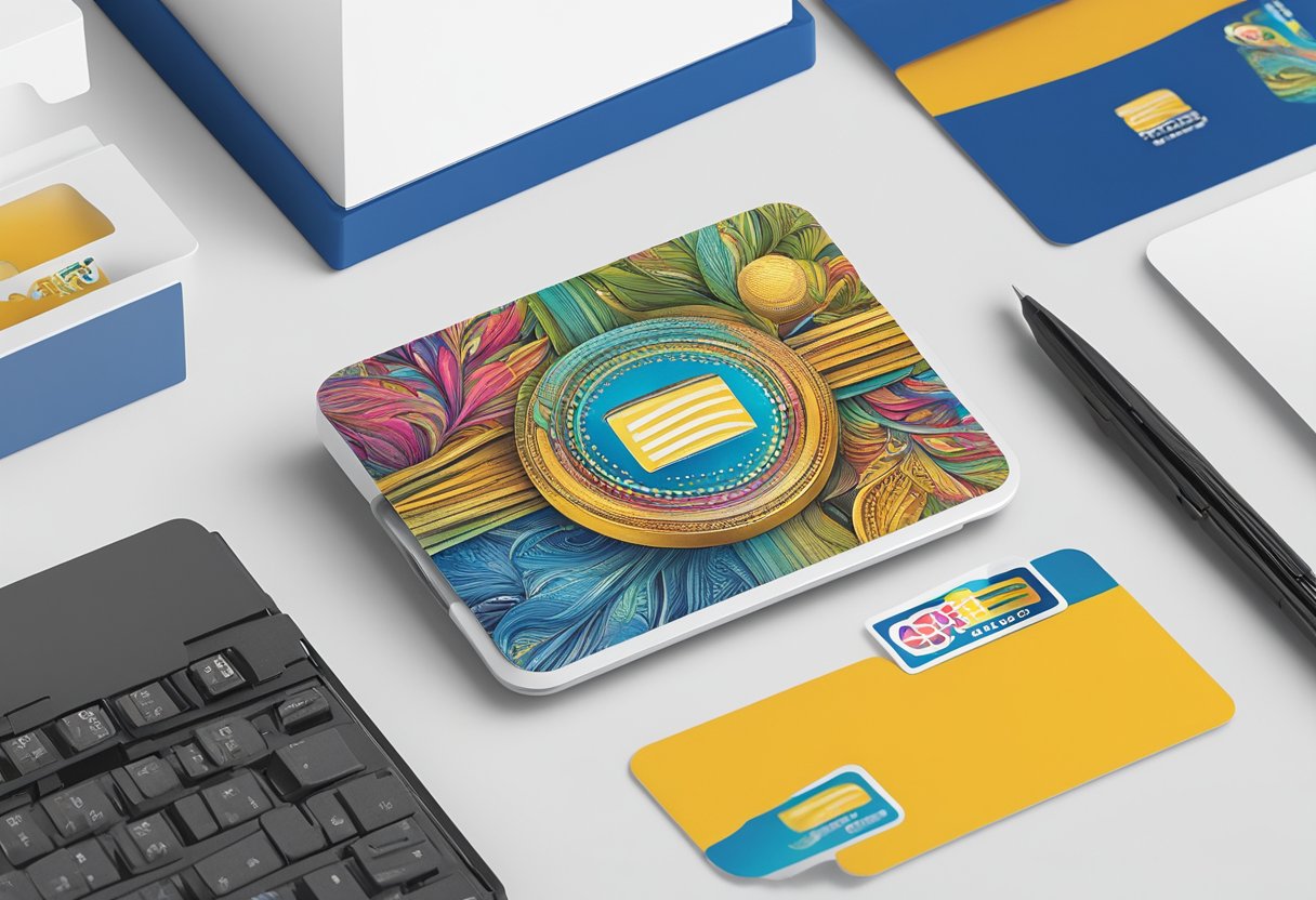 A printer customizes a corporate gift card holder with a company logo