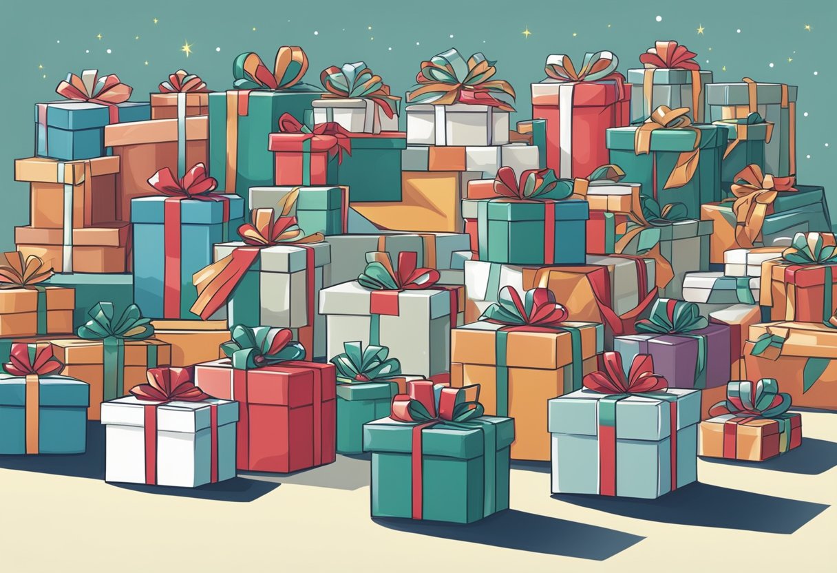 A group of corporate Christmas donation gifts being distributed to grateful beneficiaries