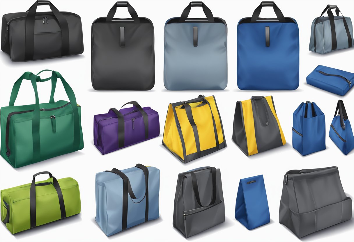 A foldable nylon bag unfurls, showcasing its durable material and compact design
