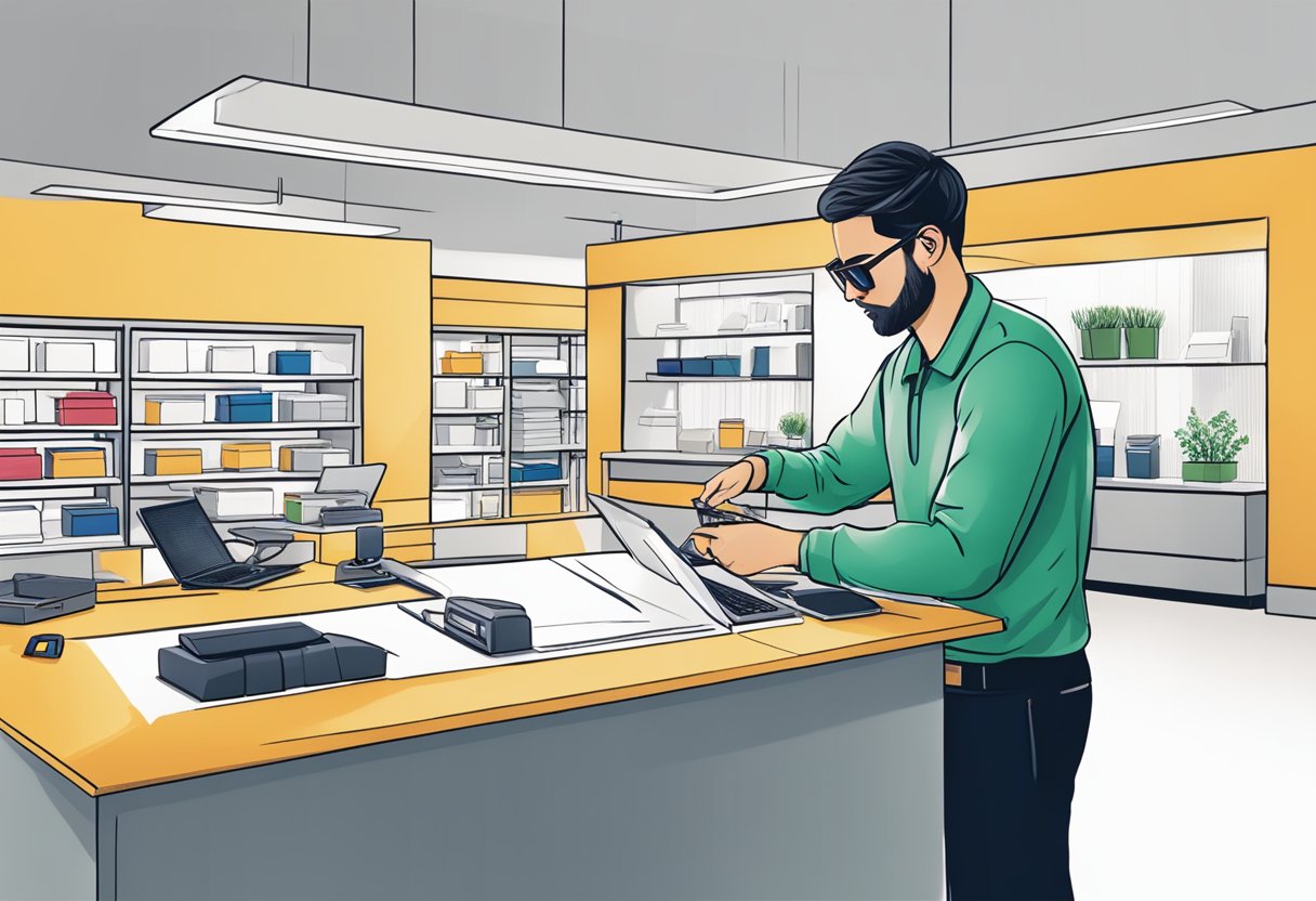 A person placing an order for custom branded corporate gifts from Lamy