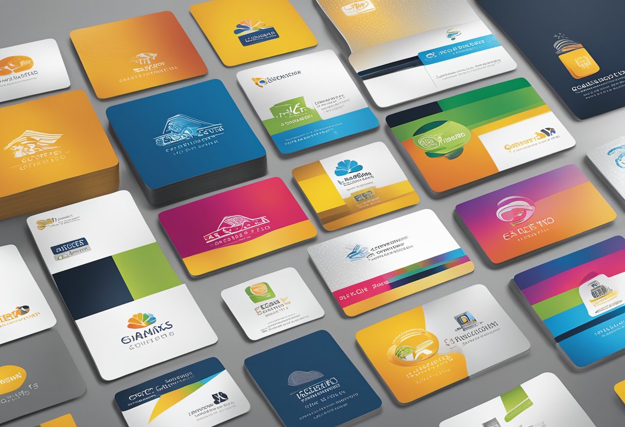 A group of custom corporate gift cards strategically integrated into a sleek and modern design, showcasing their versatility and professional appeal