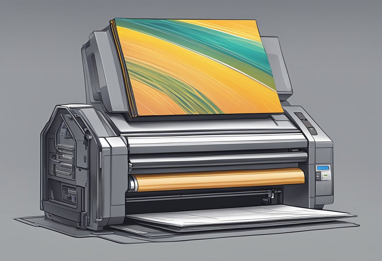 A printer customizes notebooks with unique designs and logos for production