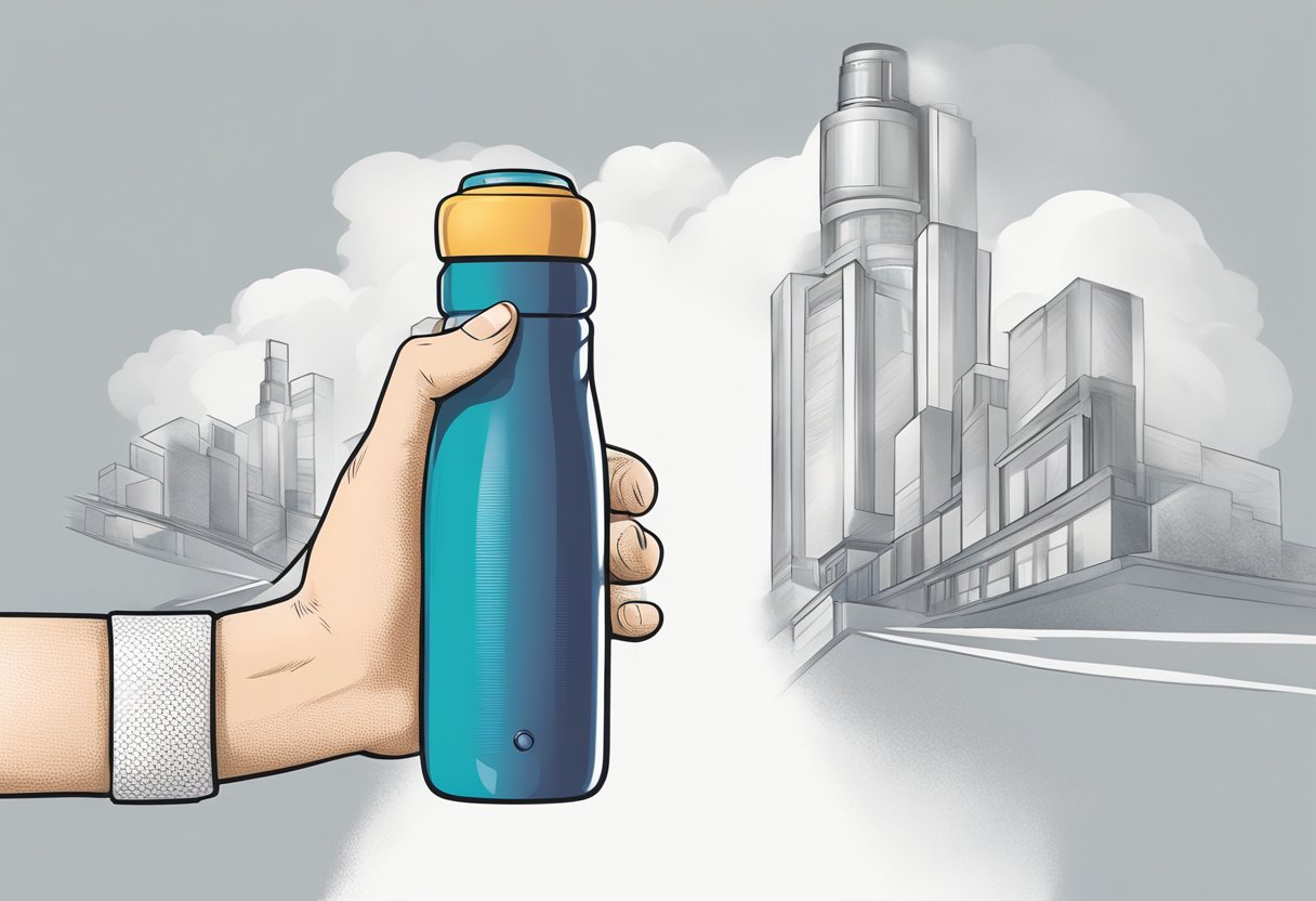 A hand reaches out to personalize a thermal bottle with a unique design