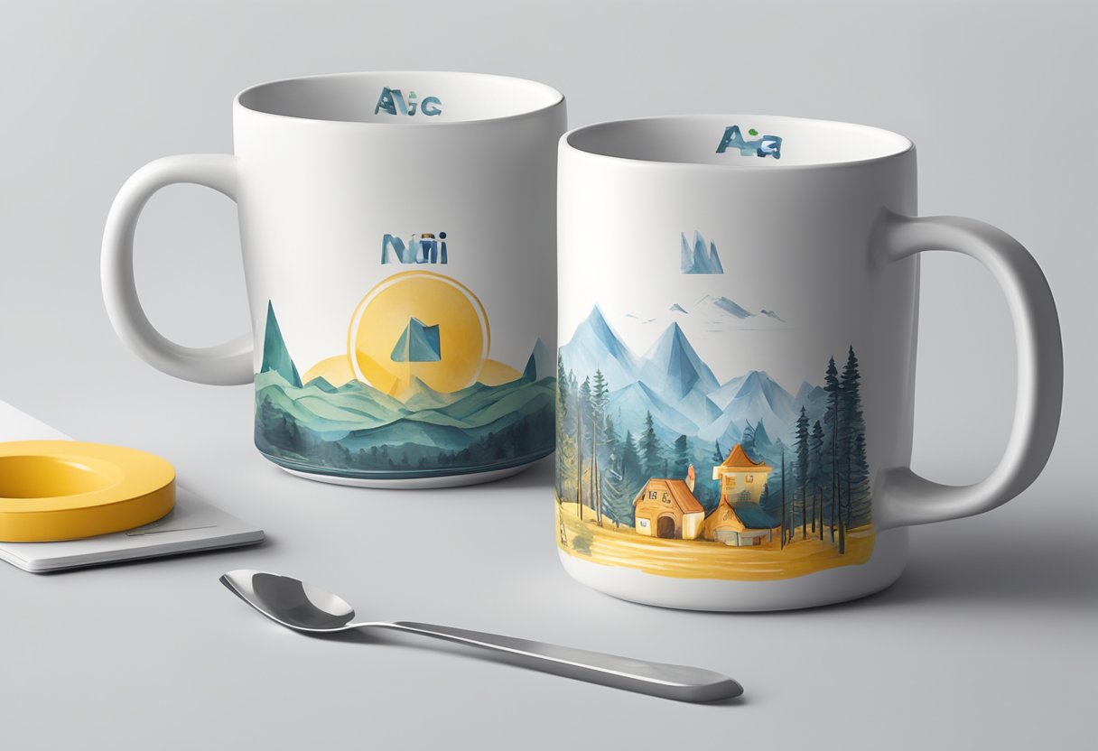 A mug with a name being printed using customisation and printing techniques