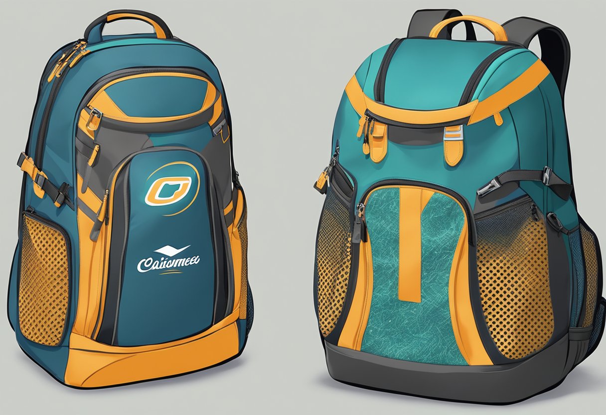 A backpack with the name "Customized" on the front, featuring personalized design elements and unique color choices