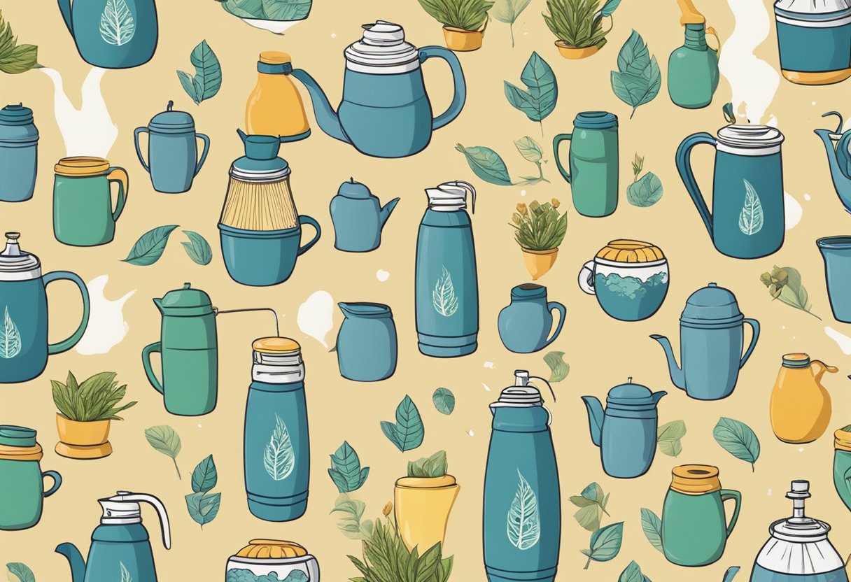 A hand pours hot liquid into a personalized vacuum flask. The flask is adorned with custom designs and colors, showcasing its unique and personalized nature
