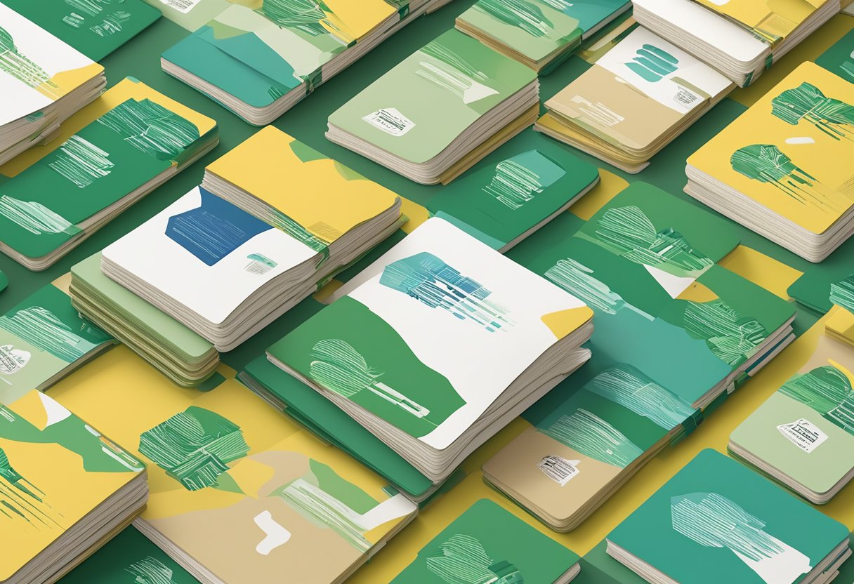 A stack of recycled notebooks with "Frequently Asked Questions" printed on the cover, ready to be used as corporate gifts in Singapore