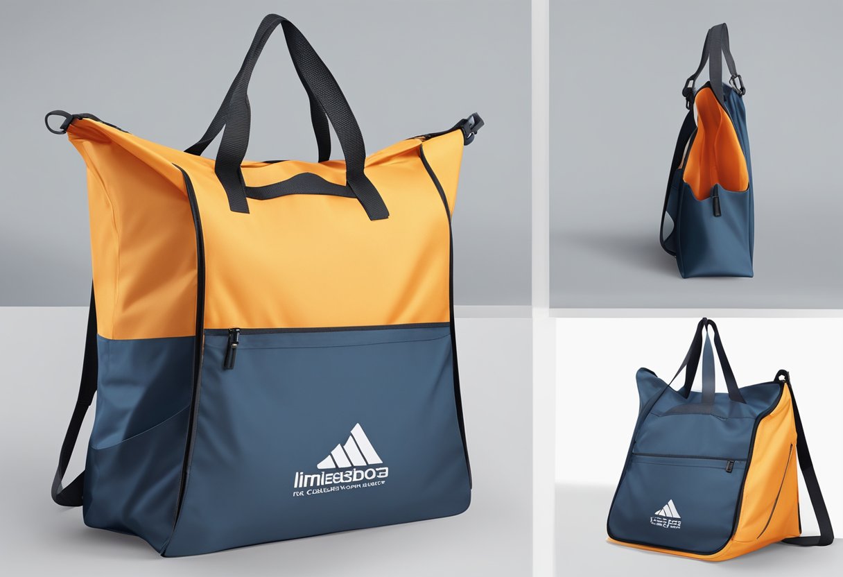 A foldable polyester bag opens with ease, showcasing its sleek design and practical functionality
