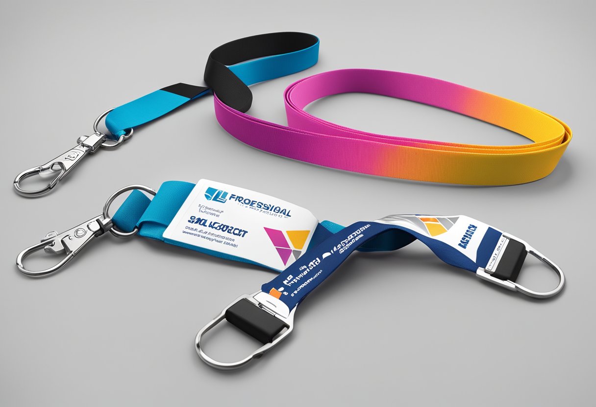 A customer selects lanyard design, submits order, and receives printed lanyards