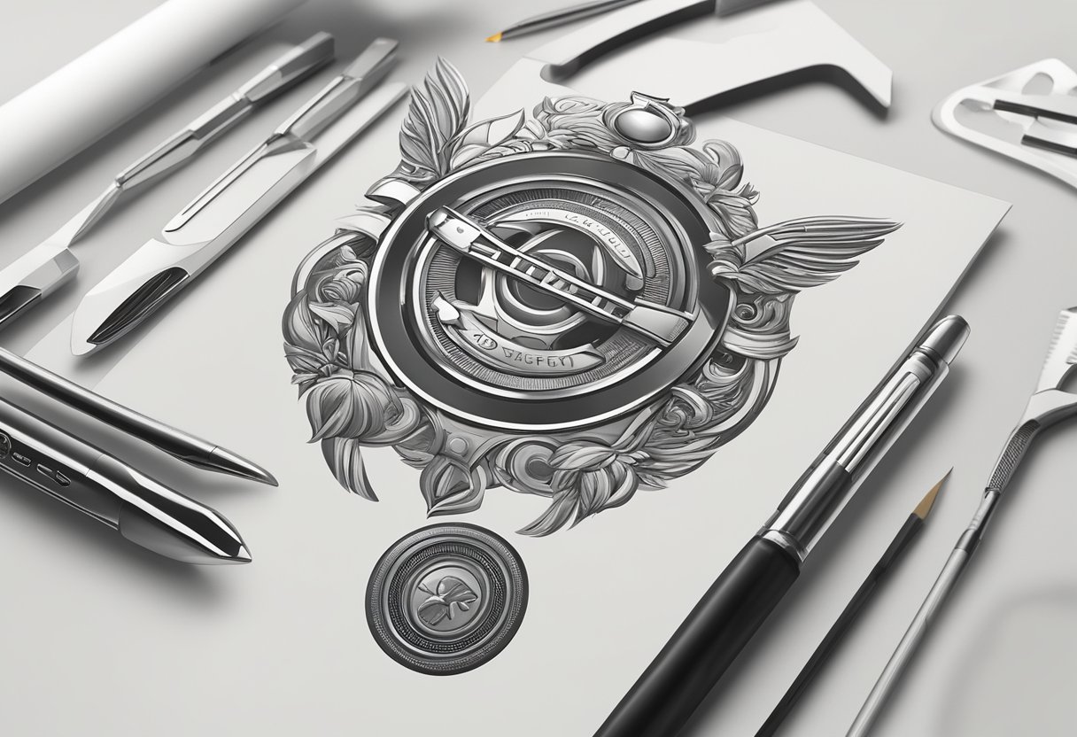 A corporate gift logo being customized and printed onto a sleek, high-quality gift item