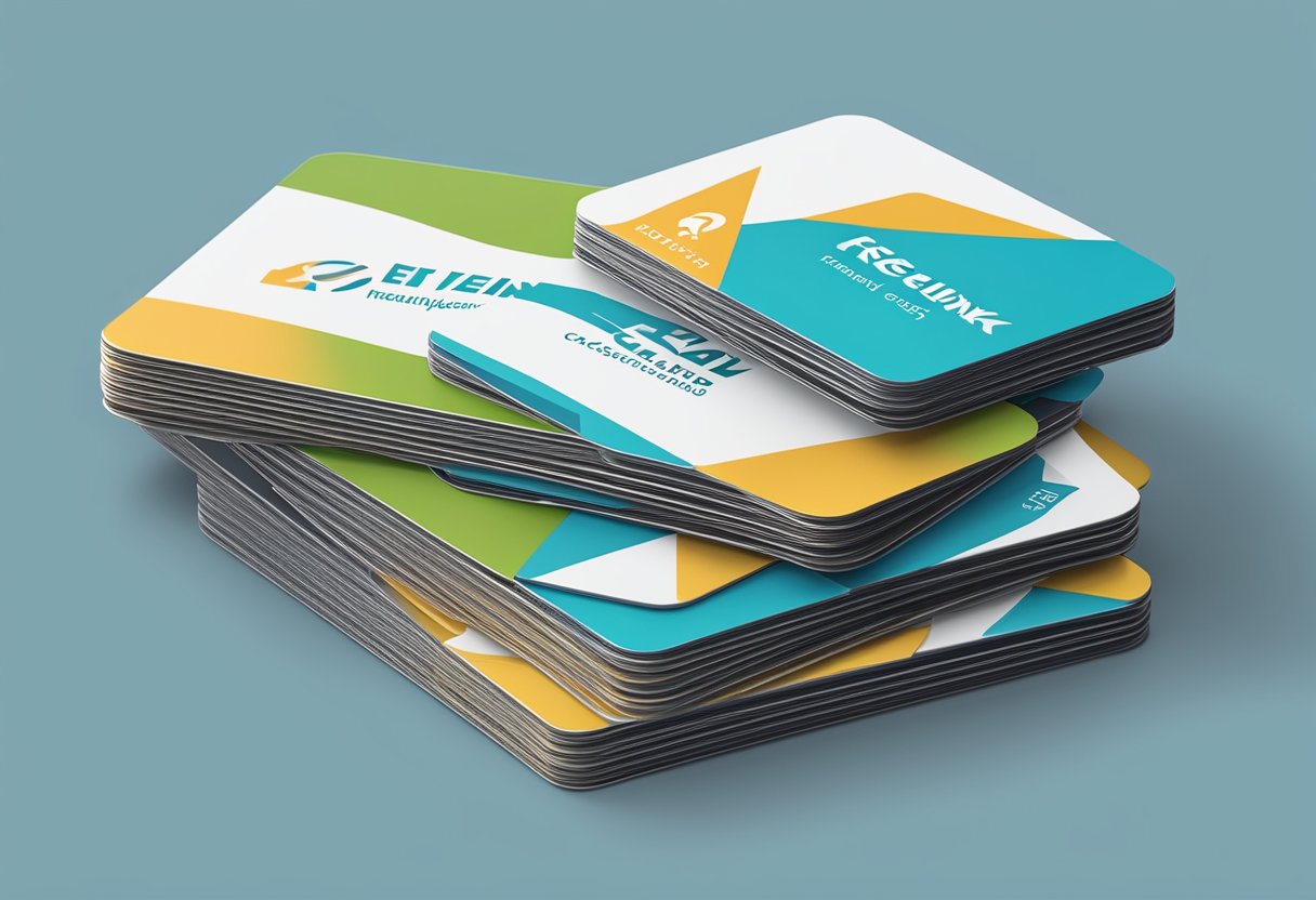 A stack of ez link cards with "Frequently Asked Questions" printed on them, arranged neatly on a corporate gift box