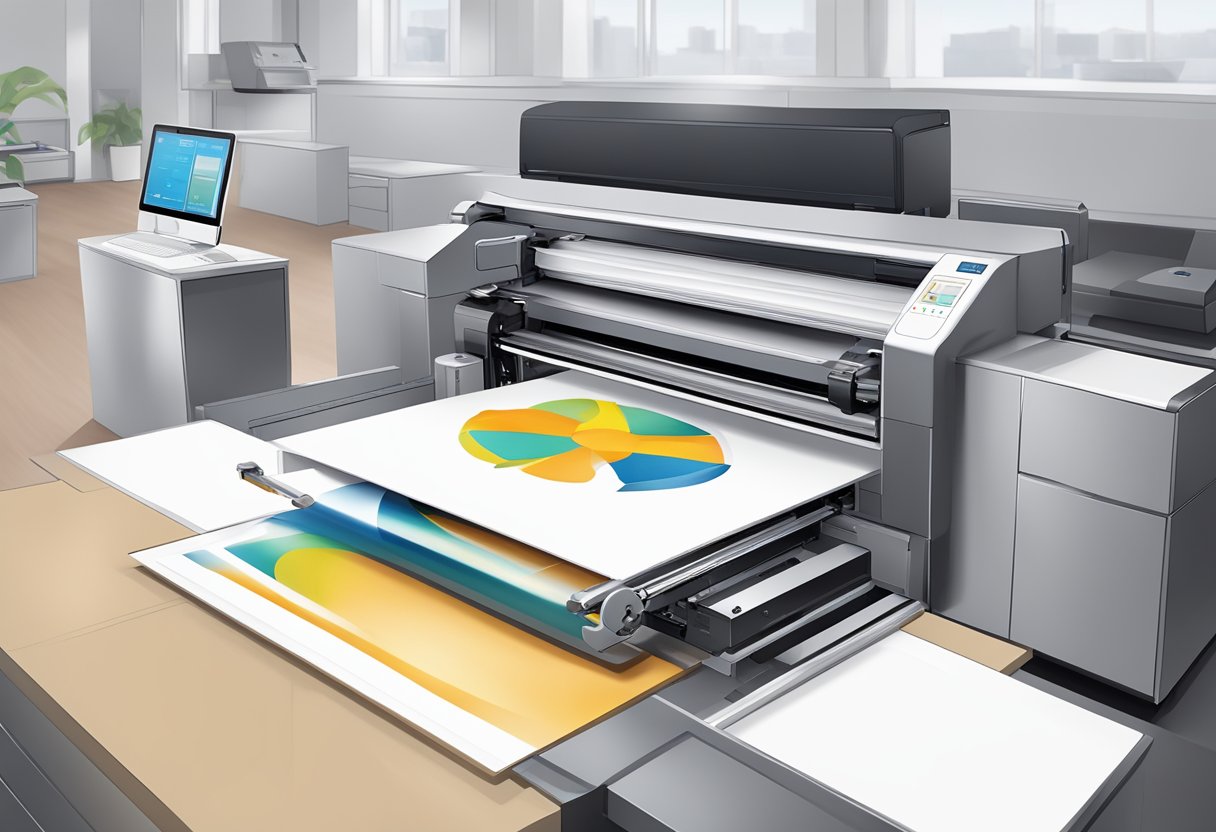 A gift printer in action, producing personalized corporate gifts with a sleek and modern design