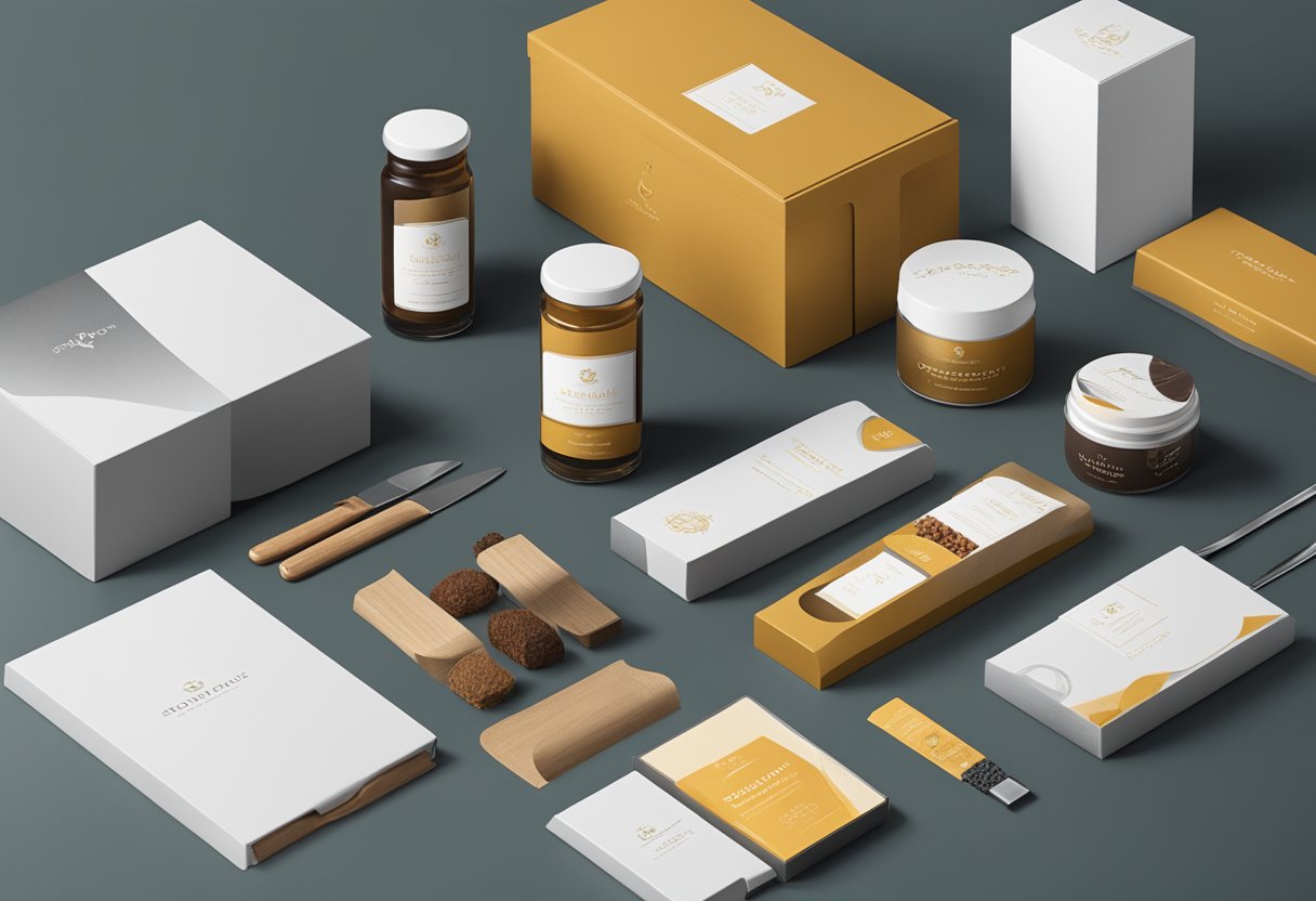 A spicemaker corporate gift box sits on a sleek desk, surrounded by elegant packaging and branded materials, evoking a sense of sophistication and professionalism